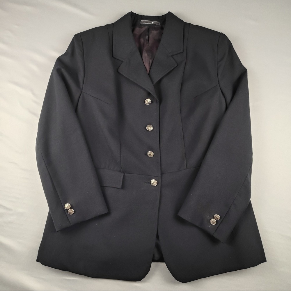 Beaufort Riding Apparel Women's 14R Equestrian Hunt Coat Black 100% Wool